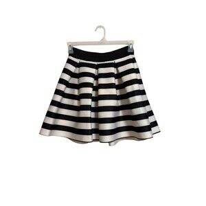 Soprano Black And White Stripe Scuba Skirt Size S Mini